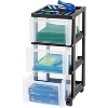 IRIS USA Medium 3 Drawer Cart with Organizer Top, Black - 2 of 4