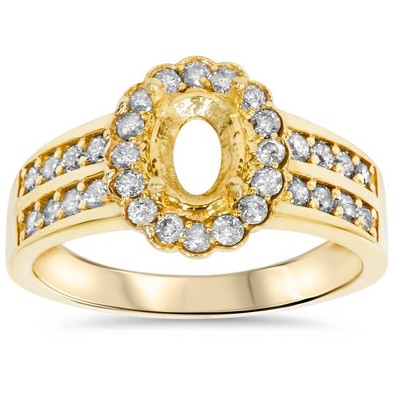 Pompeii3 3/8ct Oval Shape Diamond Gold Engagement Ring Setting