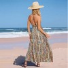 Women's Vibrant Paisley Print Maxi Dress with Side Slit - Cupshe - 3 of 4