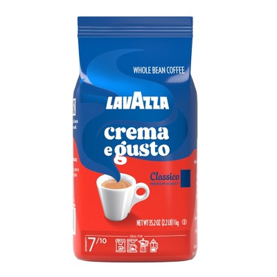 Lavazza Crema e Gusto Whole Bean Coffee, Medium Roast, Arabica and Robusta Blend, 2.2 lb Bag (Pack of 1)