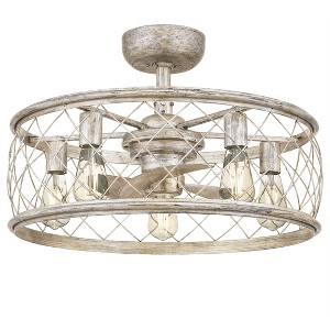 Dury 5-Light Century Silver Leaf Ceiling Fan Light - 1 of 4