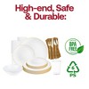 Smarty Had A Party White w/ Gold Rim Organic Plastic Grand Wedding Set - 50 Sets - 4 of 4