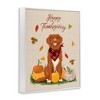Stupell Industries Happy Thanksgiving Pumpkins Dog Black Framed Giclee Art - 3 of 4