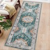 Area Rug with Rubber Backing Vintage Washable Rug Soft Foldable Carpet Low Pile Boho Rugs - 4 of 4