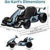 24V Kids Electric Drift Go-Kart, Adjustable Seat, 4 Speed Modes, LED Lights, Music & Horn, Battery-Powered Ride-On for Ages 6-12 - 2 of 4