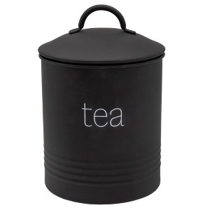 AuldHome Design Enamelware Tea Canister; Rustic Farmhouse Style Tea Kitchen Storage - 1 of 4