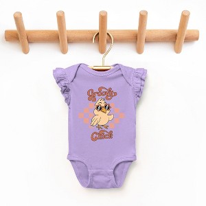 The Juniper Shop Groovy Chick Checkered Baby Flutter Sleeve Bodysuit - 1 of 2