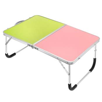 Unique Bargains Bed Sofa Picnic Portable Foldable Snacks Tray Red Green 1 Pc