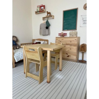 Cordia Pine Wood Activity Table and Chair Set with Chalkboard