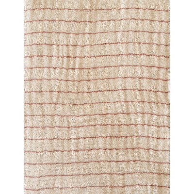Desert Red Striped Cotton Crinkled Throw Blanket
