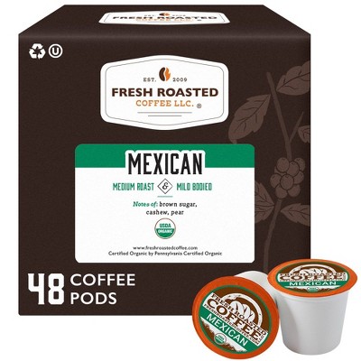 Fresh Roasted Coffee - Organic Mexican Medium Roast Single Serve Pods - 48CT