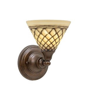 Toltec Lighting Any 1 - Light Sconce in  Bronze with 7" Chocolate Icing Shade - 1 of 1