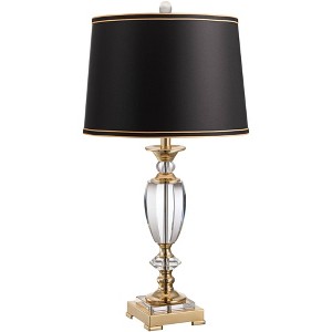 Vienna Full Spectrum Traditional Table Lamp 26.5" High Brass Cut Glass Urn Black Gold Hardback Drum Shade for Living Room Bedroom Bedside - 1 of 4