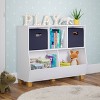 RiverRidge Kids' CatchAll Playroom 35" Toy Storage Organizer with 3 Cubbies and 2 Storage Compartments White with 2 Fabric Bins - 2 of 4