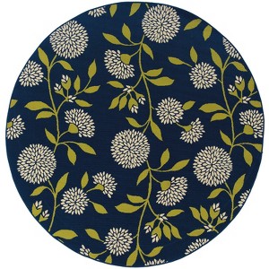 Cozumel Floral Patio Rug Blue/Green - 1 of 4