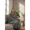 Personalization Mall All About Me Embroidered Initial Fleece Blanket, Grey, 60" x 80" - 4 of 4