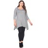 Women's Plus Size 3/4 Sleeve Makayla Tunic Top with Pockets - White Mark - 2 of 3