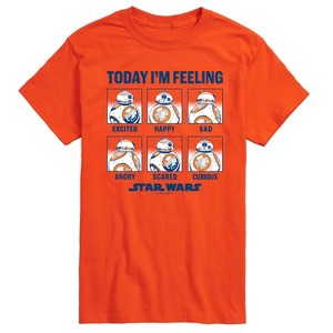 Men's Star Wars: The Force Awakens BB8 Moods Short Sleeve Graphic T-Shirt - Orange - Medium - 1 of 4