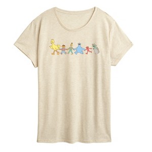 Women's - Sesame Street - SS Group Muted Short Sleeve Graphic T-Shirt - 1 of 4