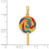 Black Bow Jewelry 14k Yellow Gold and Enamel Lollipop Pendant - 4 of 4