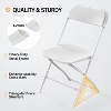VINGLI Plastic Folding Chair, Indoor Outdoor Portable Stackable Commercial Seat for Events, Office, Parties and Camping, Set of 10, White - 4 of 4