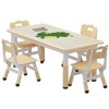 Kids Table and Chair Set, Children Activity Desk w/Easy Wipe Graffiti Desktop & Non-Slip Legs, Height Adjustable Toddler Table & 4 Chairs Set - 2 of 4
