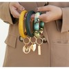 MKF Collection Jasmine 3 Piece Bangle Wristlet and Keychain Set by Mia K- Dark Green Yellow - 3 of 4