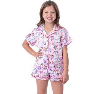 Mattel Girls' Barbie Fantasy Mermaid Princess Sleep Pajama Set Shorts Pink - 1 of 4