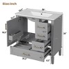 ChicFurnit 30 Inch Bathroom Vanity with Sink Freestanding Storage Cabinet with 3 Drawers and Soft Close Doors for Bathroom, 18.3"*30"*34" - 3 of 4