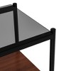 GlasFlength End Tables Contemporary Accent Furniture with Sleek Design for Modern Living Rooms, Brown,19.1”*15.35”*21.14" - 2 of 4