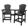 Outdoor Recycled Poly Adirondack Barstools with Connecting Tray, Tall Adirondack Chairs Bar Chairs for Deck, Patio Bar Stool Chair  Set of 2 - 3 of 4