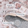 Washable Runner Rugs, Floral Vintage Distress Rugs, Traditional Medallion Non-Slip Foldable Stain-Resistant Soft Low Pile Rugs - 4 of 4