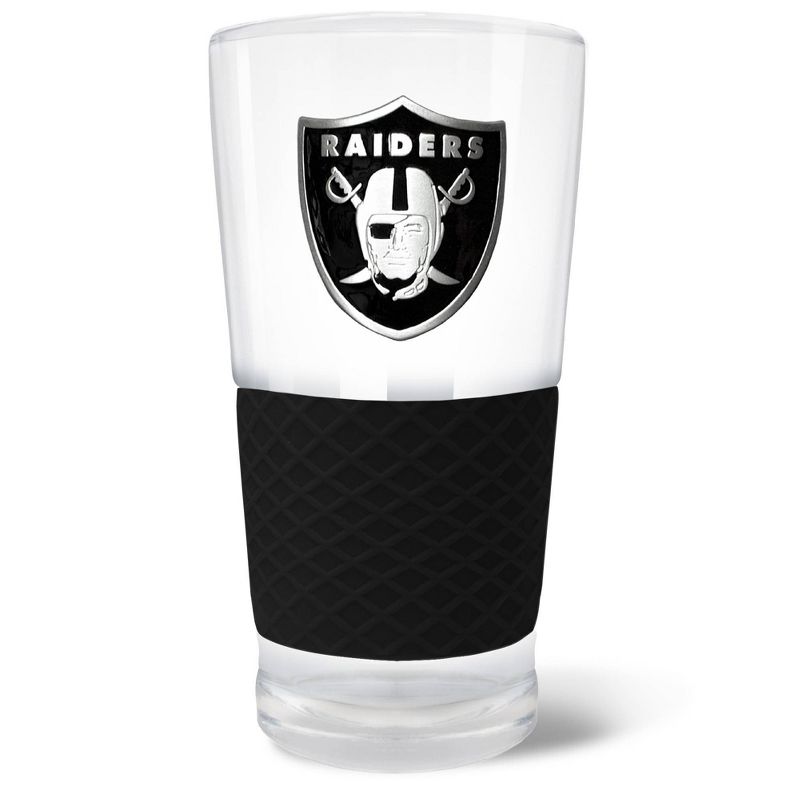 NFL Las Vegas Raiders 22oz Pilsner Glass with Silicone Grip, 1 of 2