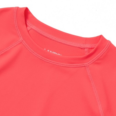 Lands' End Kids Chlorine Resistant Long Sleeve Crew Neck Rash Guard - Small - Fiery Coral — фото 2