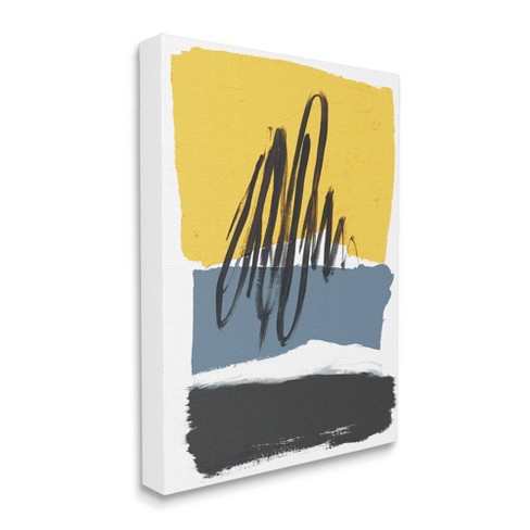 Stupell Industries Abstract Squiggle Over Vibrant Shapes Yellow Blue - image 1 of 4