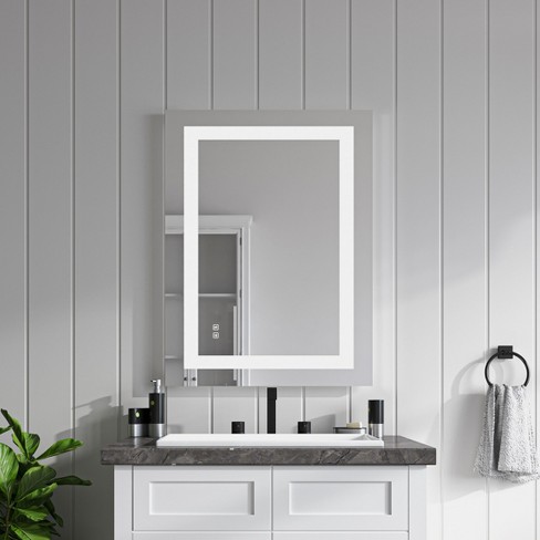 Organnice Frameless Anti-fog Bathroom Vanity Mirror With Dimmable Light ...