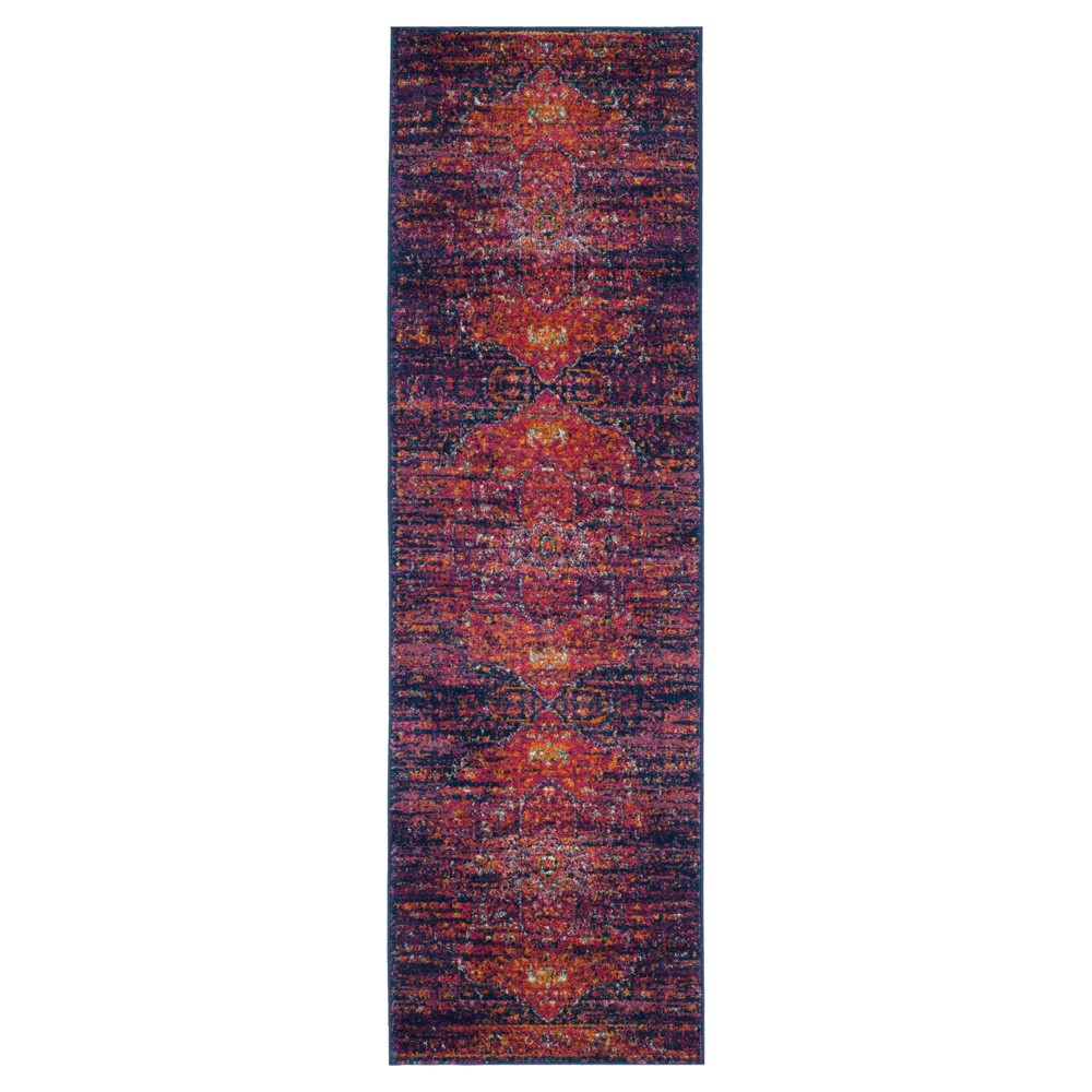  Runner Medallion Loomed Rug Purple