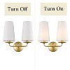 Claxy Gold Wall Sconce Industrial Wall Lamp Fabric Shade 2-Light - 2 of 4