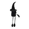 FURNIinspire Decorative Objects Fabric Sitting Black Gnome With Broomstick Long Legs, Holiday Decor, Fairy Tale Style Doll, Black, 4"*4.3"*26.8" - 4 of 4