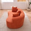 Okak Modern Crescent-shaped Low-back Sofa Couch with Deep Cushions & Pillows,Chenille Fabric Futon Couch for Living Room,Apartments - 4 of 4