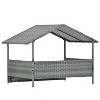 Dog Bed, Pet Bed, Pet Enclosures, Pet Outdoor Furniture, Pet Patio Furniture, Seasonal PE Wicker Pet Furniture, Dog Bed With Canopy - 3 of 4