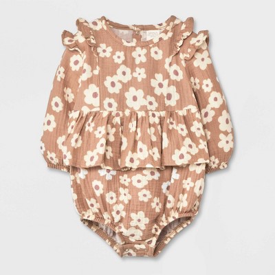 Grayson Collective Baby Girls' Floral Bubble Bodysuit - 6-9M
