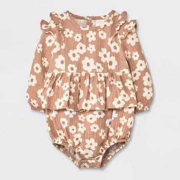 Grayson Collective Baby Girls' Floral Bubble Bodysuit
