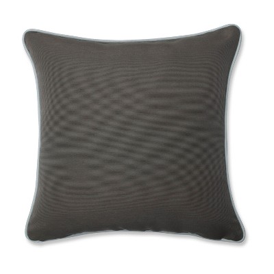 Gray Embroidered Starfish Square Outdoor/Indoor Throw Pillow