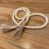 Aoibox Farmhouse Wood Bead Garland with Tassels, Rustic Country Decor, Prayer Boho Beads, Big Wall Hanging Decoration for Home - 4 of 4