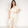 Anna-Kaci Lounge Women's Red Heart Print Pajama Set with Short Sleeve Button-Up Top and Relaxed Fit Elastic Waist Pants - 4 of 4