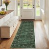 Washable Vintage Living Room Rugs, Soft Non Slip Distressed Floral Print Carpet, Bordered Stain Resistant Bedroom Rugs - 2 of 4