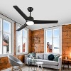 Wanze of Ocean 52 in. Smart Indoor Black App&Remote Remote Downrod Mount Ceiling Fan with 3-Colors Dimmable LED Light and 2 Downrods - 3 of 4