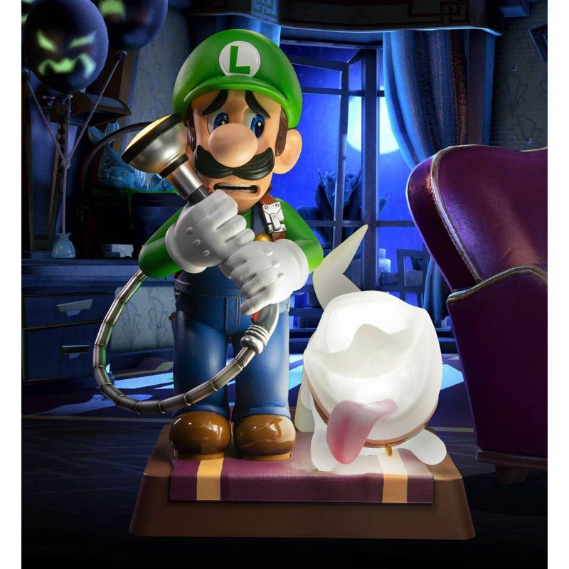 First 4 Figures: Luigi&#39;s Mansion 3: Luigi and Polterpup 9&#34; PVC Statue Collector&#39;s Edition, 3 of 18