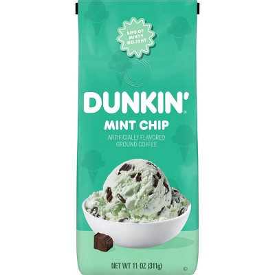 Dunkin' Mint Chip Flavored Dark Roast Ground Coffee - 11oz